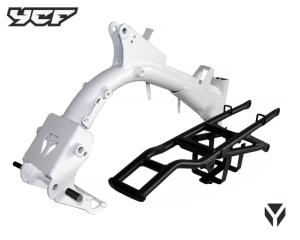Quadro completo (branco) para mono-braço (Sub-quadro incluido), YCF (START 88) / Pitbike