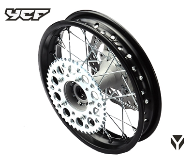Jante tras (Reforçada, 12&quot;, eixo 15, 5 pontos de fixaçao), YCF / Pitbike