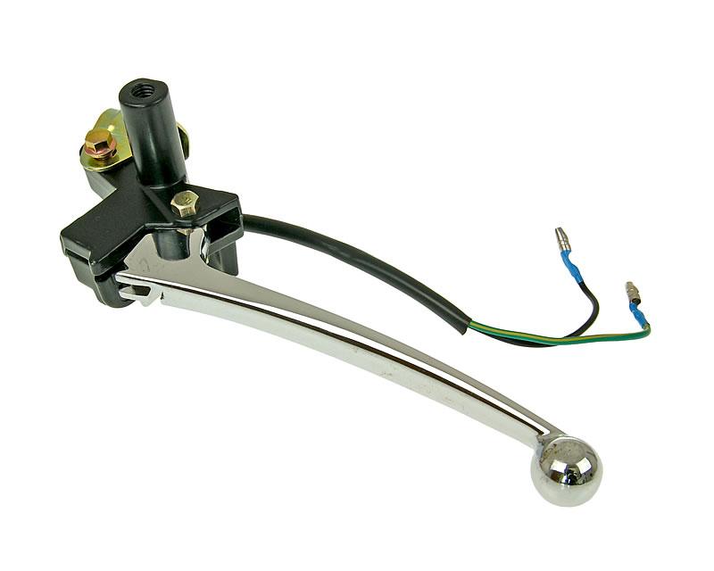 Manete (completa) ESQ c/ Apoio/Cepo Travao  Tambor  (c/ rosca para Espelho), GY6 125-150 SCOOTER UNIVERSAL