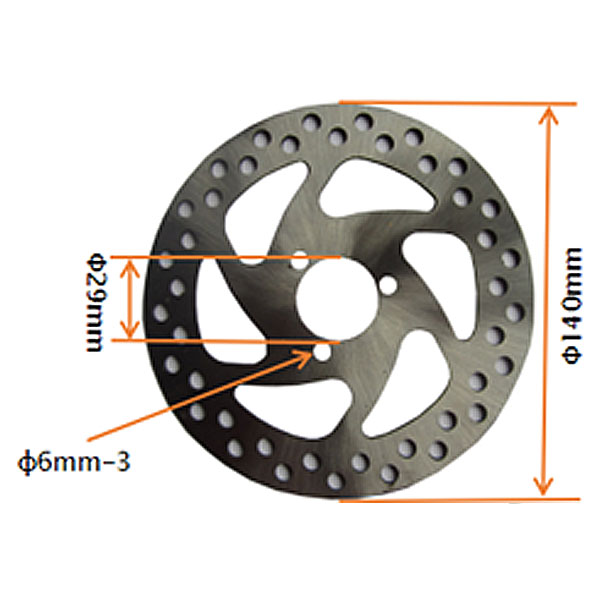 Disco travao traseiro 140mm (centro: Ø29mm / 3F / FF: 34,5mm), Tox (QD06/QD07 - NOVA VERSaO) mini-ATV 49