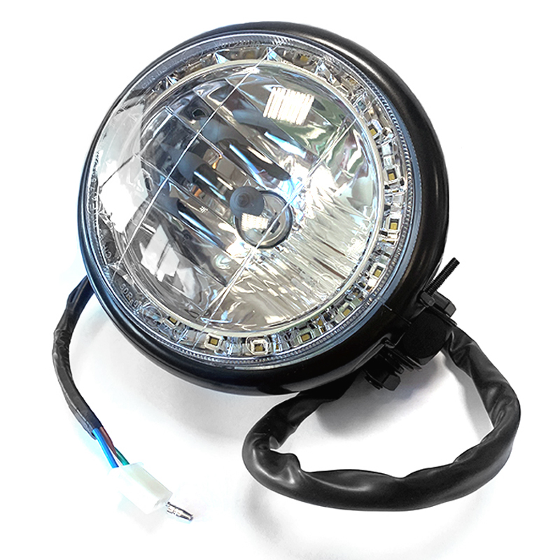 Farol (completo) Tipo H4 c/ Led a Volta,  / Bluroc/Bullit (HERO 125)